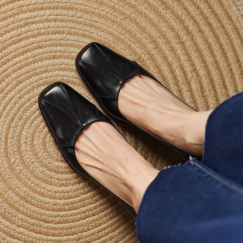 Marisol Leather Square-Toe Pumps