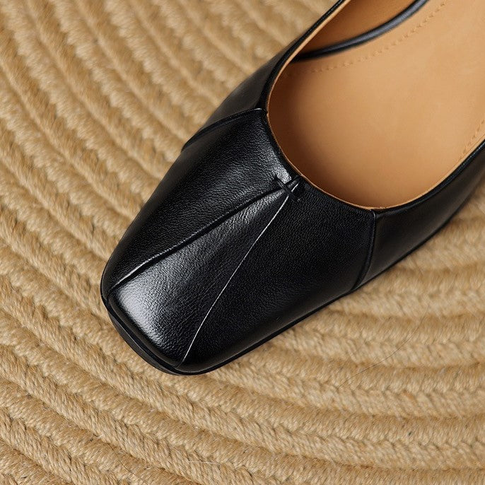 Marisol Leather Square-Toe Pumps