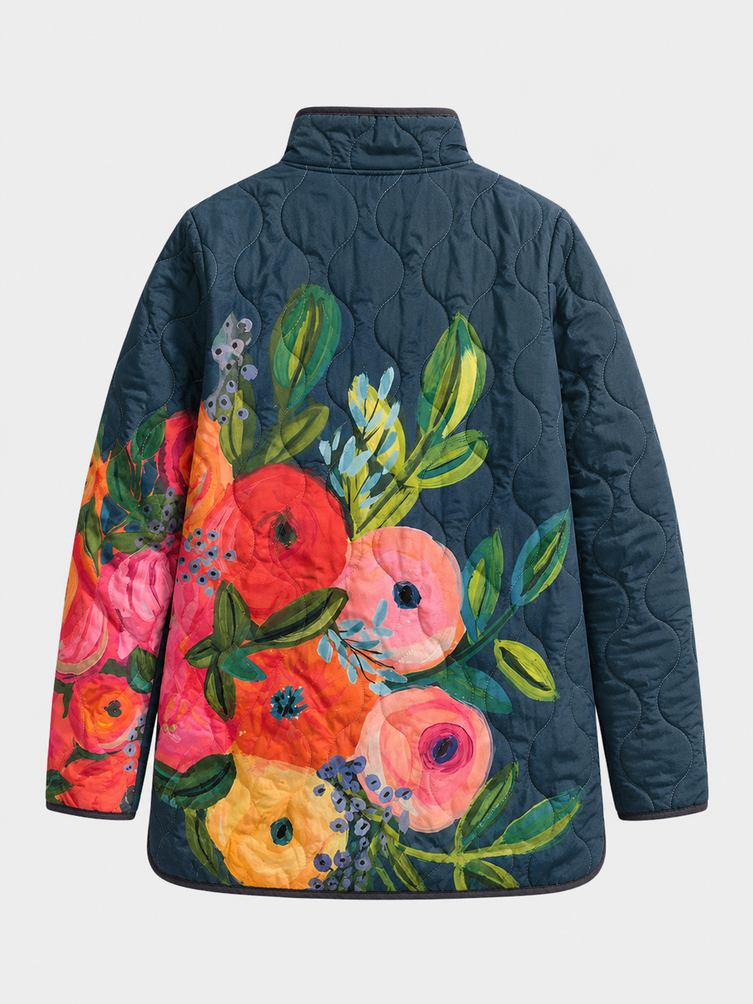Amaya Vintage Floral Print Quilted Jacket