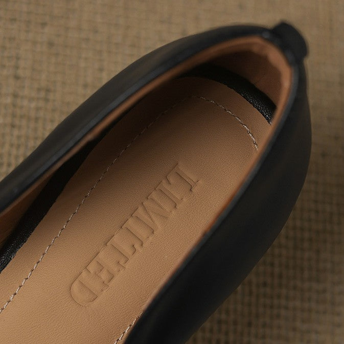 Calenne Leather Kitten Heels Almond Beige