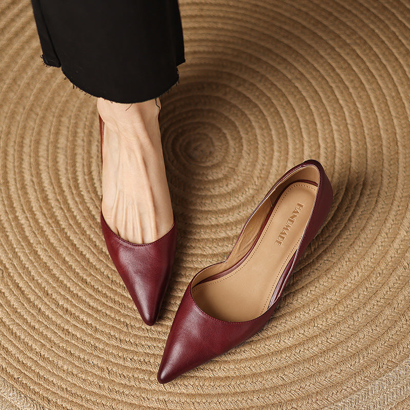 Ceyra Leather Kitten Heels