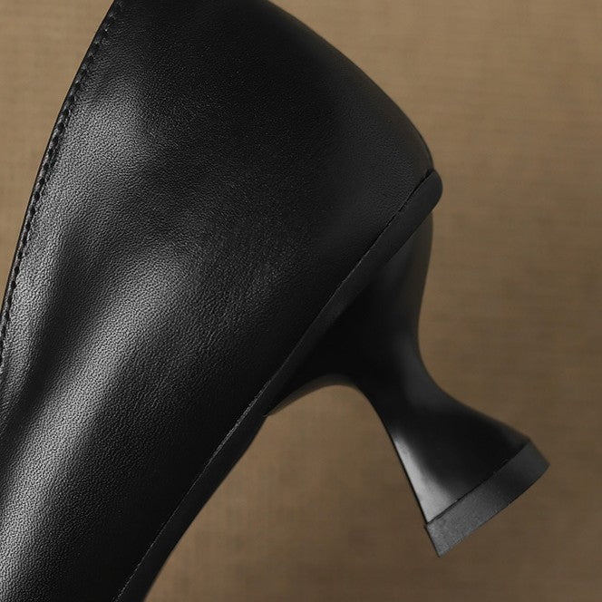 Calenne Leather Kitten Heels Cognac